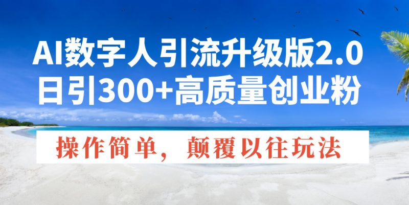 AI数字人引流升级版2.0,日引300+高质量创业粉,操作简单,颠覆以往玩法-老吴出海笔记