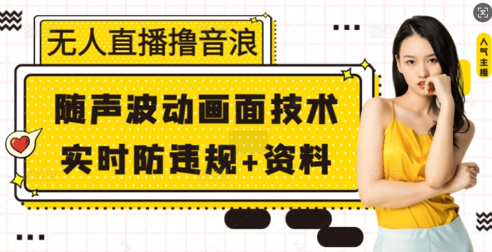无人直播撸音浪+随声波动画面技术+实时防违规+资料【揭秘】-老吴出海笔记