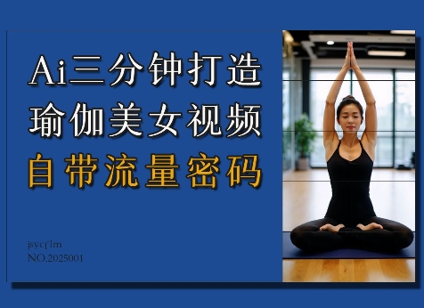 Ai3分钟打造瑜伽美女视频,自带流量密码-老吴出海笔记