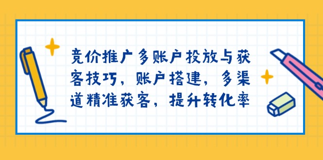 竞价推广多账户投放与获客技巧,账户搭建,多渠道精准获客,提升转化率-老吴出海笔记