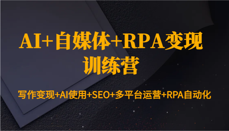 AI+自媒体+RPA变现训练营:写作变现+AI使用+SEO+多平台运营+RPA自动化-老吴出海笔记