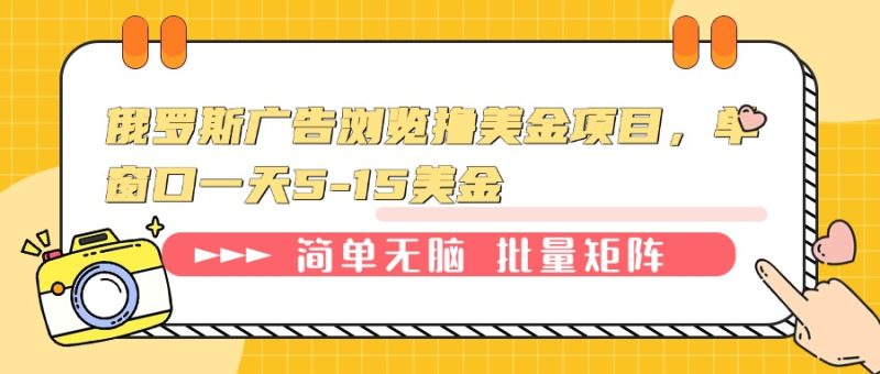 俄罗斯广告浏览撸美金项目，单窗口一天5-15美金-老吴出海笔记