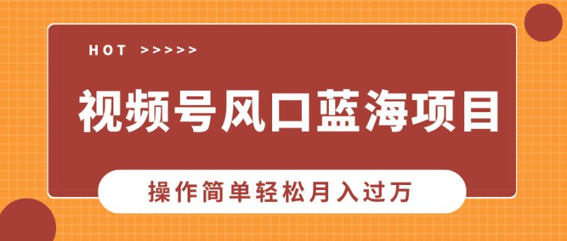 视频号风口蓝海项目,中老年人的流量密码,操作简单轻松月入过万-老吴出海笔记