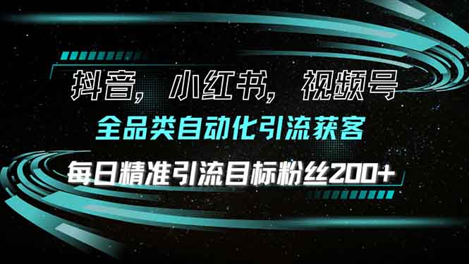 抖音小红书视频号全品类自动化引流获客,每日精准引流目标粉丝200+-老吴出海笔记