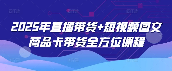 2025年直播带货+短视频图文商品卡带货全方位课程-老吴出海笔记