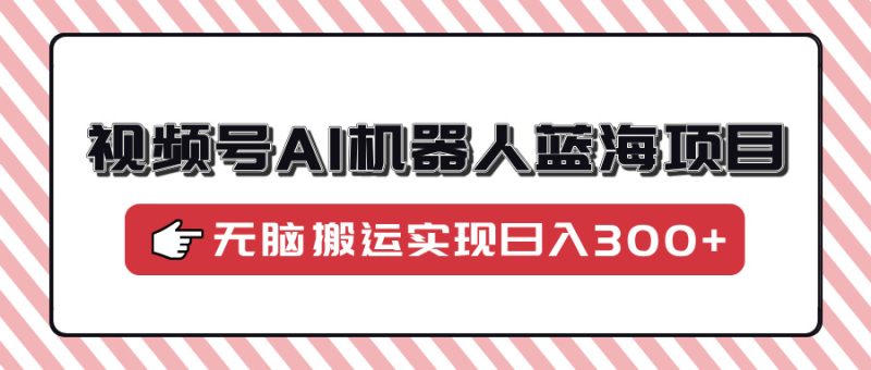 视频号AI机器人蓝海项目,操作简单适合0基础小白,无脑搬运实现日入300+-老吴出海笔记