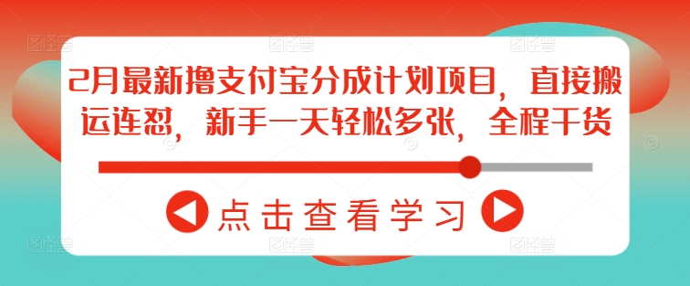 2月最新撸支付宝分成计划项目,直接搬运连怼,新手一天轻松多张,全程干货-老吴出海笔记