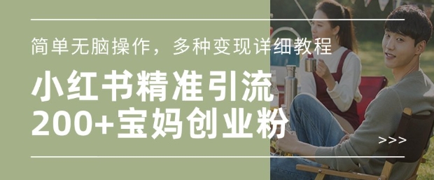 小红书混剪日引200+宝妈创业粉，简单无脑操作，多种变现详细教程-老吴出海笔记