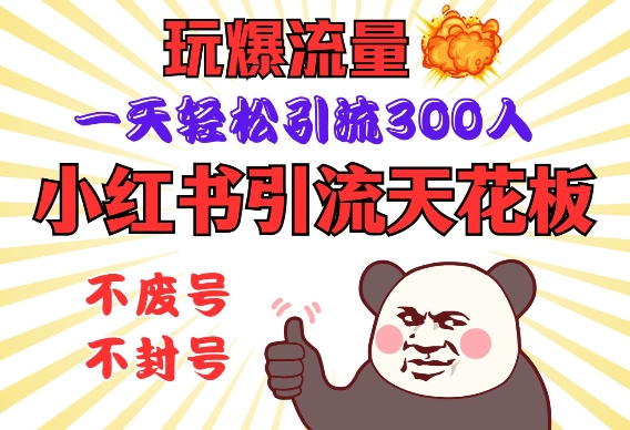 小红书引流天花板,玩爆流量,一天轻松引流300人,安全操作-老吴出海笔记