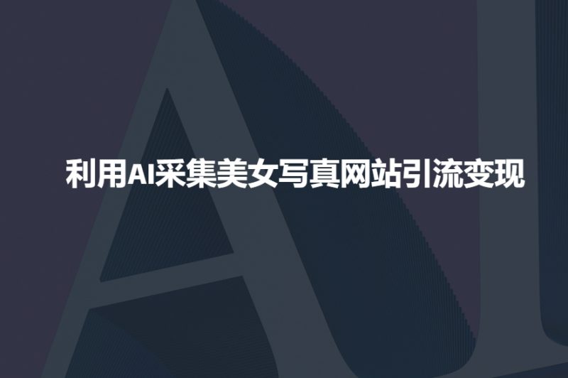 利用AI采集美女写真网站引流变现,引流嘎嘎的-老吴出海笔记