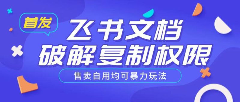 首发飞书文档破解复制权限,售卖自用均可暴力玩法-老吴出海笔记