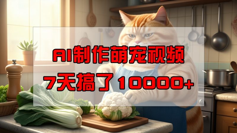靠AI制作萌宠视频,7天搞了1万+,操作简单门槛低,有手机就行-老吴出海笔记