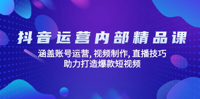抖音运营内部精品课:涵盖账号运营, 视频制作, 直播技巧, 助力打造爆款...-老吴出海笔记