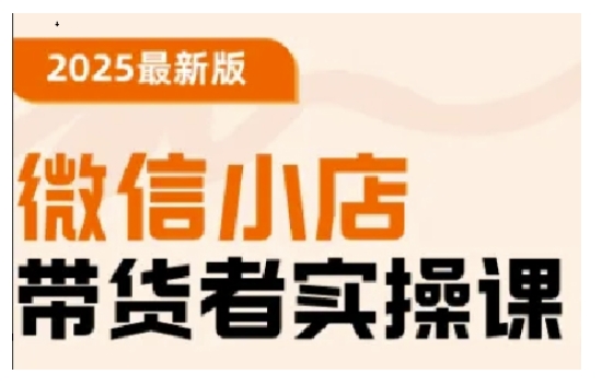 2025最新版微信小店带货者实操课，基础操作到高级运营技巧，快速上手-老吴出海笔记