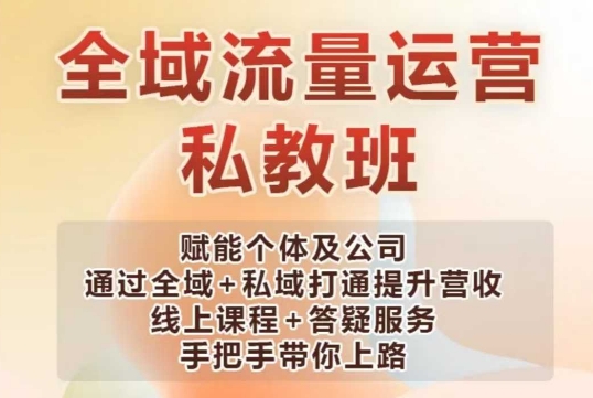 全域流量运营操盘课,赋能个体及公司通过全域+私域打通提升营收-老吴出海笔记