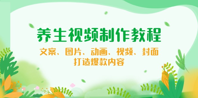 养生视频制作教程,文案、图片、动画、视频、封面,打造爆款内容-老吴出海笔记