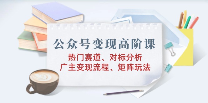 公众号变现高阶课:热门赛道、对标分析、广告主变现流程、矩阵玩法-老吴出海笔记