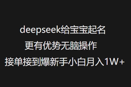 deepseek给宝宝起名更有优势无脑操作接单接到爆新手小白月入1W+-老吴出海笔记