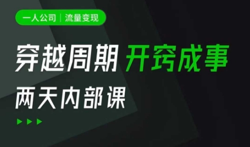 一人公司：流量变现课，一人公司的方法模型拆解， 拆解富人思维，流量思维，小老板思维等-老吴出海笔记