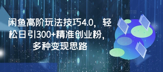闲鱼高阶玩法技巧4.0，轻松日引300+精准创业粉，多种变现思路-老吴出海笔记
