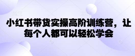 小红书带货实操高阶训练营，让每个人都可以轻松学会-老吴出海笔记