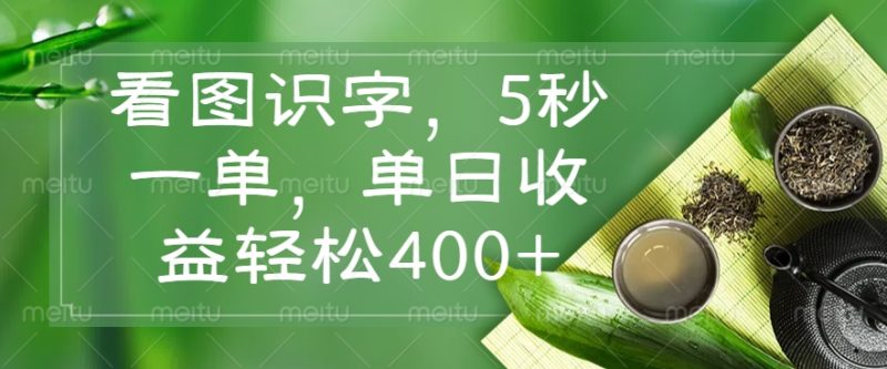 看图识字,5秒一单,单日收益轻松400+-老吴出海笔记
