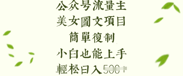 流量主长期收益项目,美女图片简单复制,小白也能上手,轻松日入5张-老吴出海笔记