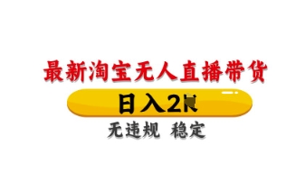 最新淘宝无人直播带货，日入数张，不违规不封号，独家技术，操作简单【揭秘】-老吴出海笔记