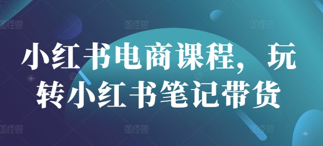 小红书电商课程,玩转小红书笔记带货-老吴出海笔记