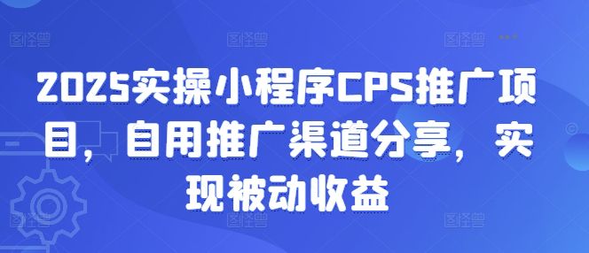 2025实操小程序CPS推广项目,自用推广渠道分享,实现被动收益-老吴出海笔记
