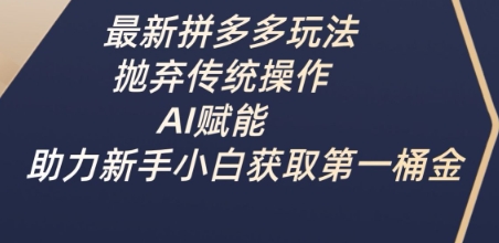 最新拼多多玩法，抛弃传统操作，AI赋能，助力新手小白获取第一桶金-老吴出海笔记