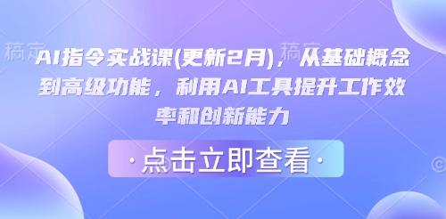 AI指令实战课(更新2月)，从基础概念到高级功能，利用AI工具提升工作效率和创新能力-老吴出海笔记