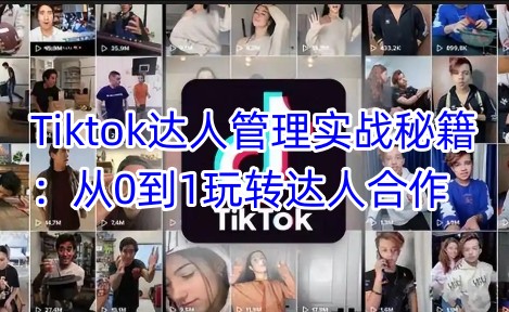 Tiktok达人管理实战秘籍:从0到1玩转达人合作-老吴出海笔记