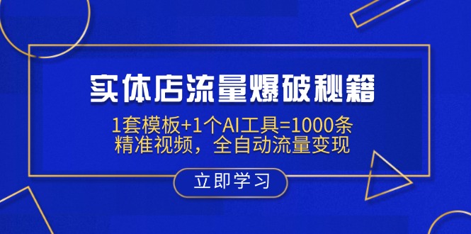 实体店流量爆破秘籍：1套模板+1个AI工具=1000条精准视频，全自动流量变现-老吴出海笔记