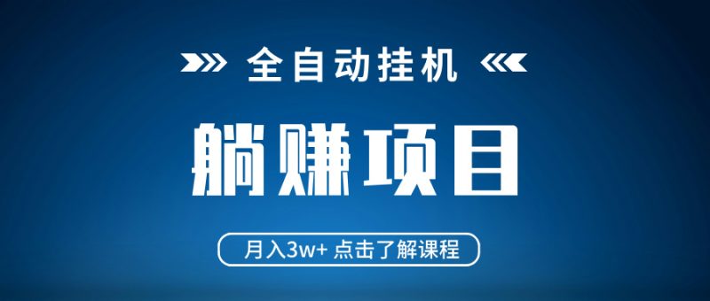 全自动挂机项目 月入3w+ 真正躺平项目 不吃电脑配置 当天见收益-老吴出海笔记