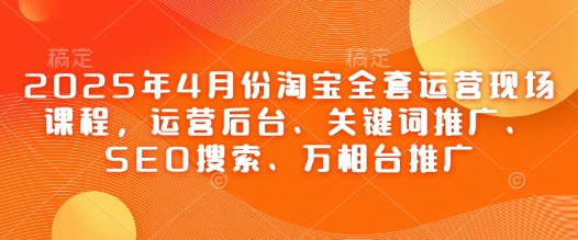 2025年4月份淘宝全套运营现场课程，运营后台、关键词推广、SEO搜索、万相台推广-老吴出海笔记