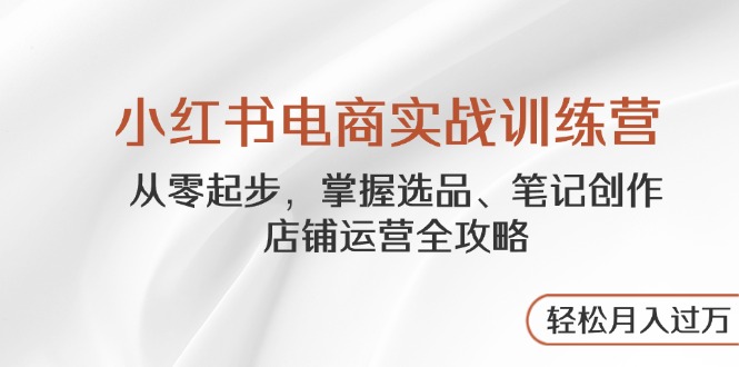 小红书电商实战训练营,从零起步,掌握选品、笔记创作、店铺运营全攻略...-老吴出海笔记