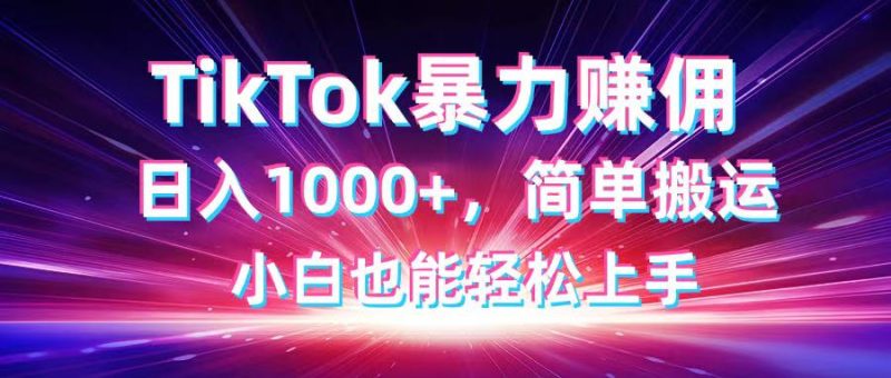 TikTok搬运暴力赚佣,日入1000+,简单搬运,小白也能轻松上手-老吴出海笔记