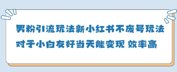 男粉引流玩法(新),玩法友好做的好当天就能变现-老吴出海笔记
