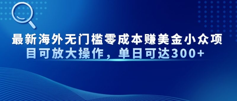 最新海外无门槛零成本赚美金小众项目可放大操作,单日可达300+-老吴出海笔记