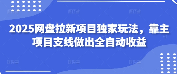 2025网盘拉新项目独家玩法,靠主项目支线做出全自动收益-老吴出海笔记