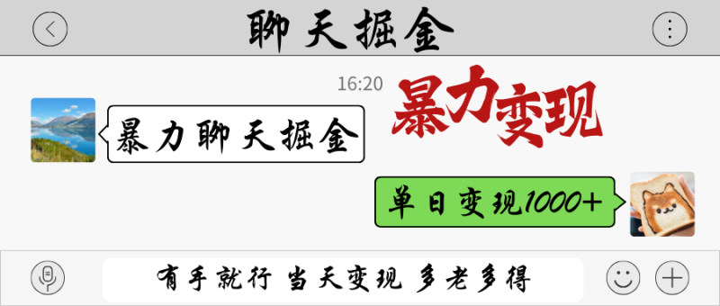 暴力聊天掘金 有手就行当天变现 多劳多得 单日变现1000+-老吴出海笔记