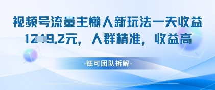 视频号流量主懒人新玩法,一天收益1k,人群精准收益高-老吴出海笔记