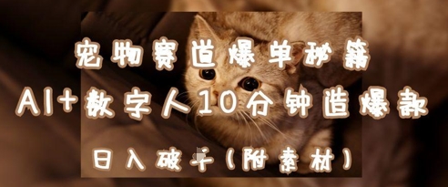 宠物赛道爆单秘籍:AI+数字人10分钟造爆款,日入1k-老吴出海笔记