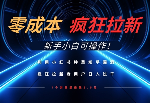 利用小红书种草知乎漏洞,零成本疯狂拉新日入数张,新手小白可操作-老吴出海笔记