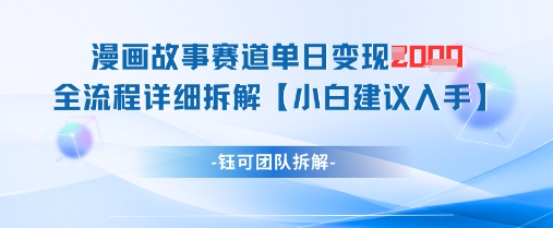 漫画故事赛道单日变现1k+全流程详细拆解-老吴出海笔记