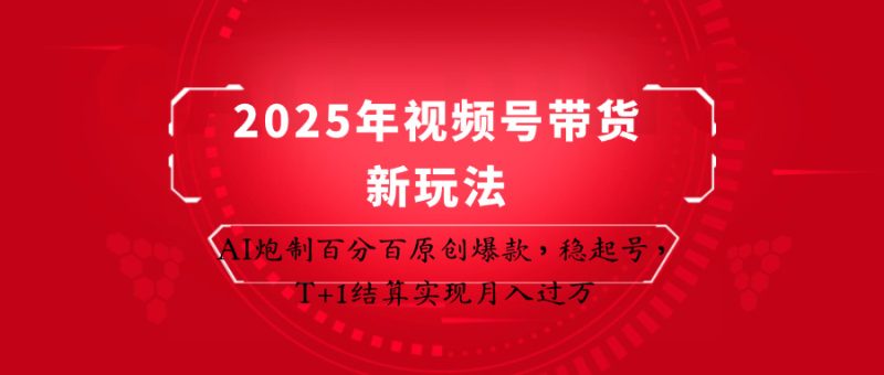 2025年视频号带货新玩法:AI炮制百分百原创爆款,稳起号,T+1结算实现月入过万-老吴出海笔记