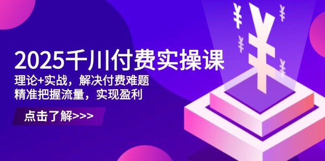 2025千川付费实操课,理论+实战,解决付费难题,精准把握流量,实现盈利-老吴出海笔记
