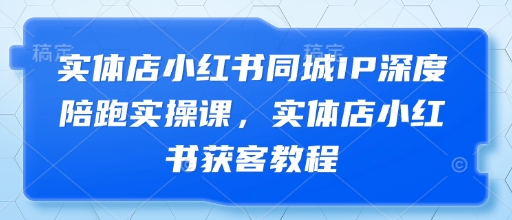 实体店小红书同城IP深度陪跑实操课,实体店小红书获客教程-老吴出海笔记