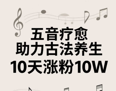 古法五音养生教程，五音疗愈的视频的制作方法，2-4小时就能学会，作者10天涨粉10W-老吴出海笔记